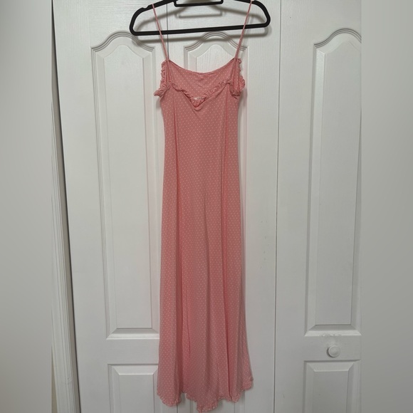 Doen 100% silk Pink Polka Dot Calsi Dress M - Picture 5 of 8